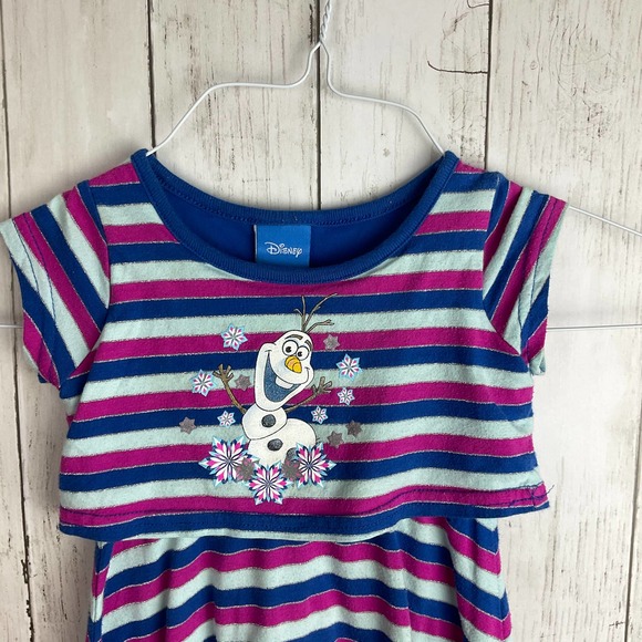 Disney Frozen 18m Olaf Striped Dress Overlay - Picture 2 of 7